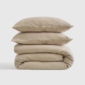 NWOT QUINCE Organic Airy Gauze Duvet Cover Set King/Cal King Dune 6693